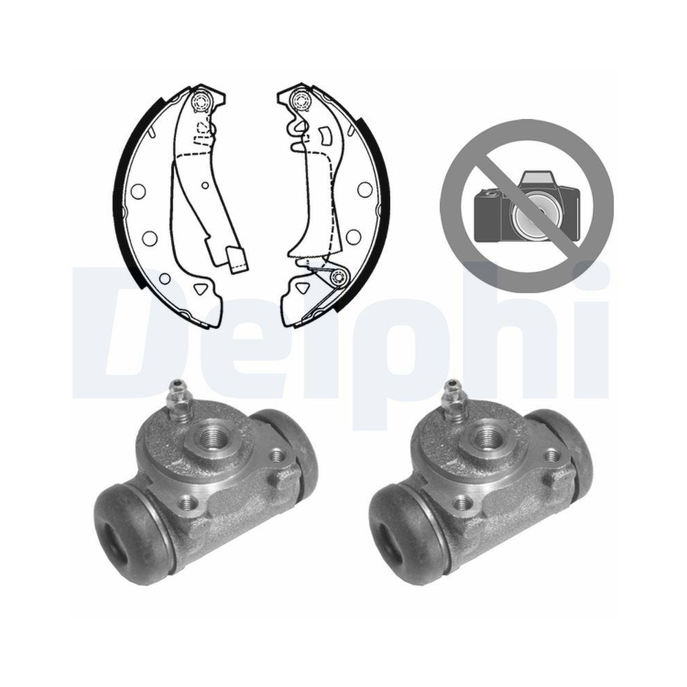 DELPHI 631 Bremsbackensatz f&uuml;r PEUGEOT, Hinterachse