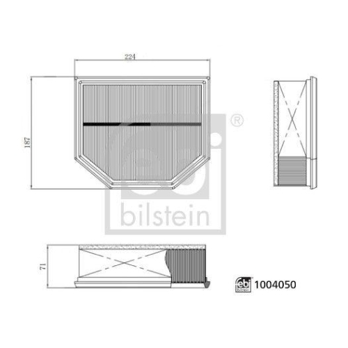 FEBI BILSTEIN 1004050 Luftfilter f&uuml;r AUDI