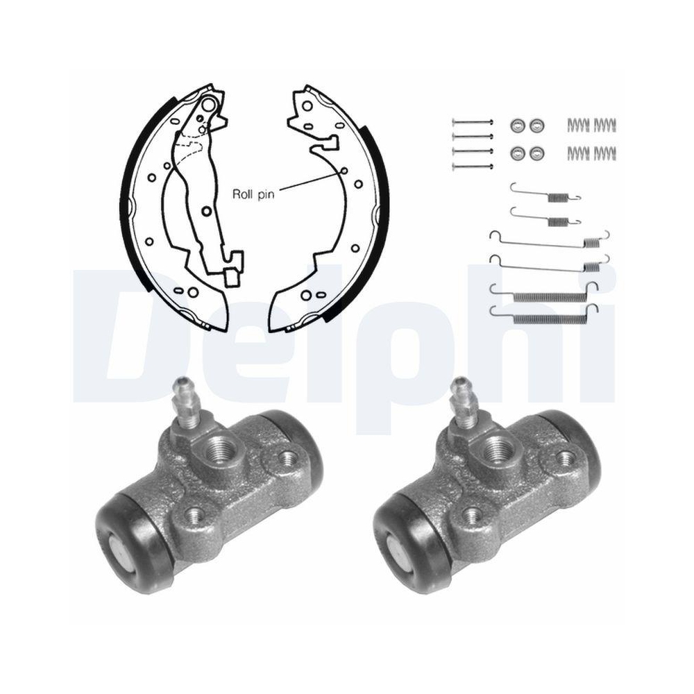 Bremsbackensatz DELPHI 632 für PEUGEOT, Hinterachse