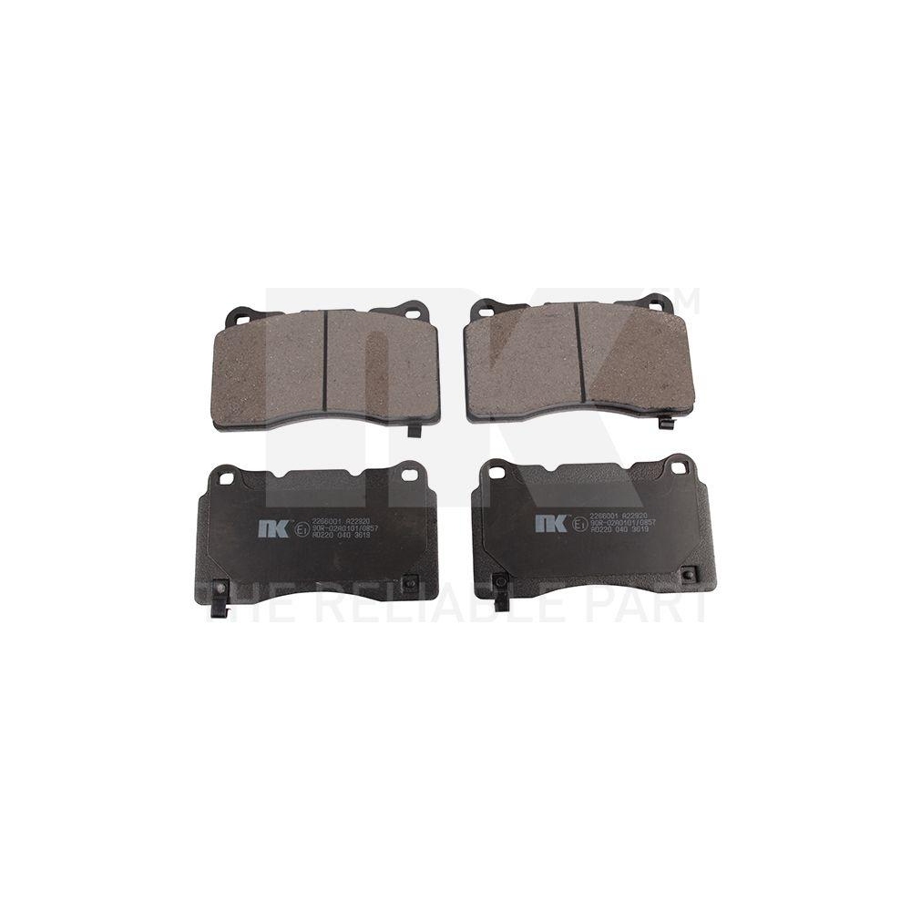 Bremsbelagsatz, Scheibenbremse NK 2266001 f&uuml;r TESLA, Vorderachse