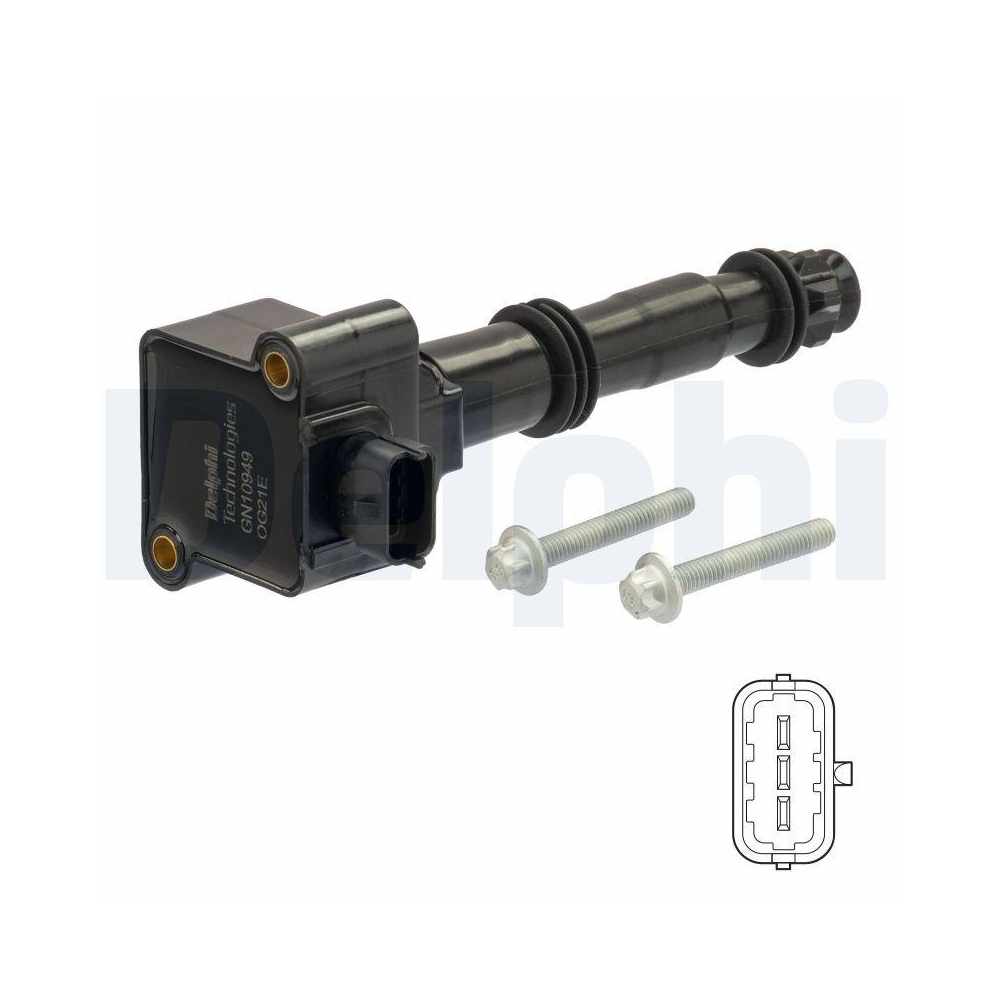 DELPHI GN10949-12B1 Z&uuml;ndspule f&uuml;r PORSCHE