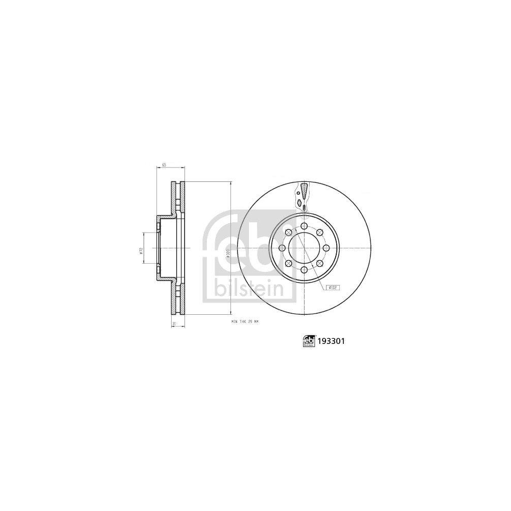 FEBI BILSTEIN 193301 2 St&uuml;ck Bremsscheiben f&uuml;r MAXUS, Vorderachse