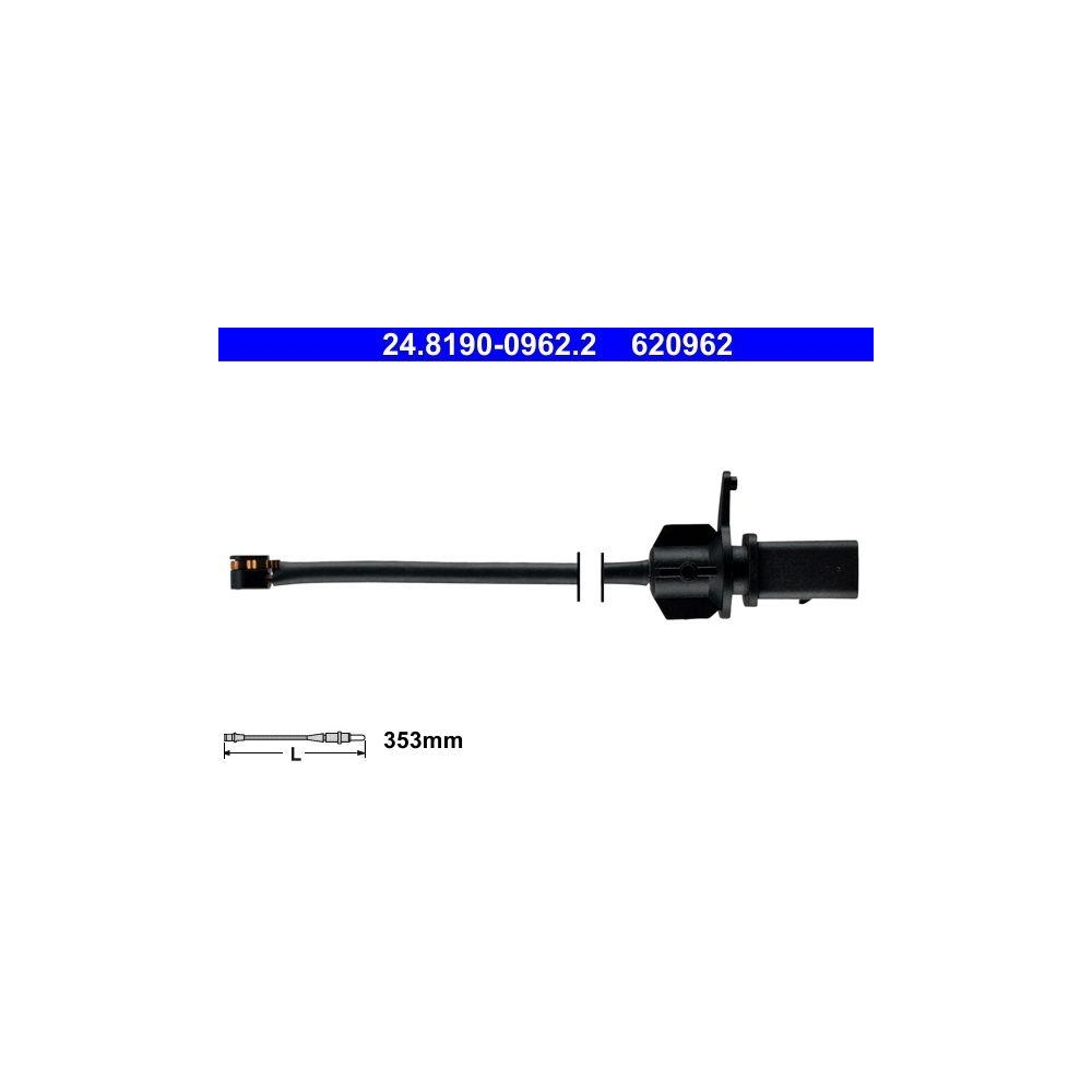 Warnkontakt, Bremsbelagverschlei&szlig; ATE 24.8190-0962.2 f&uuml;r PORSCHE, Vorderachse