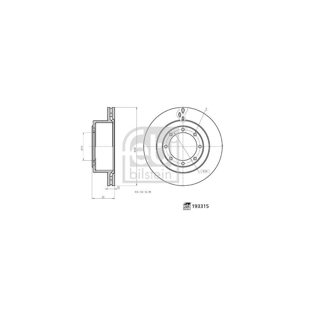 FEBI BILSTEIN 193315 2 St&uuml;ck Bremsscheiben f&uuml;r MAXUS, Hinterachse links