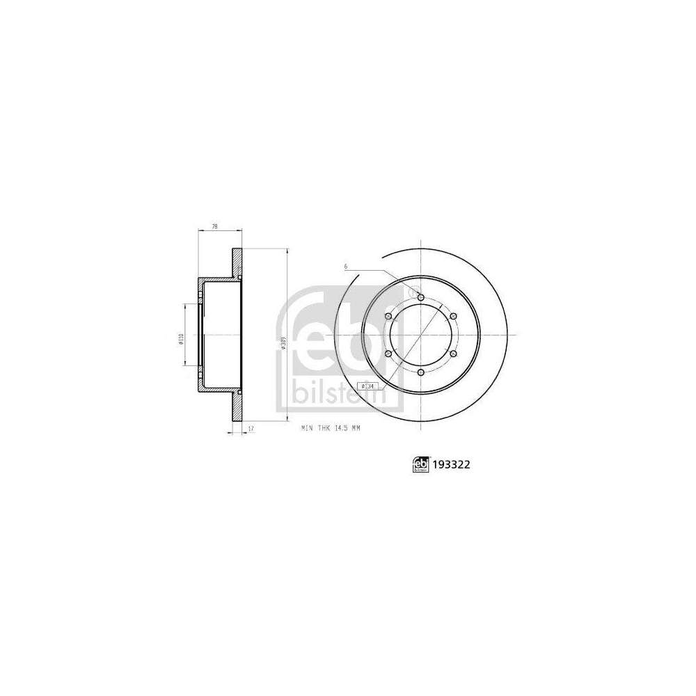 FEBI BILSTEIN 193322 2 St&uuml;ck Bremsscheiben f&uuml;r MAXUS, Hinterachse links