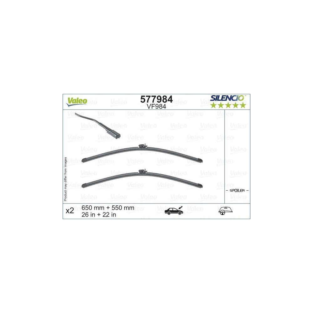 Wischblatt VALEO 577984 SILENCIO FLAT BLADE SET für MERCEDES-BENZ, vorne