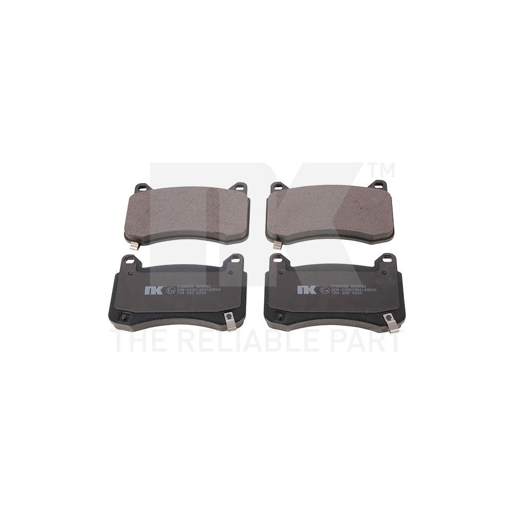 Bremsbelagsatz, Scheibenbremse NK 2266006 f&uuml;r TESLA, Vorderachse