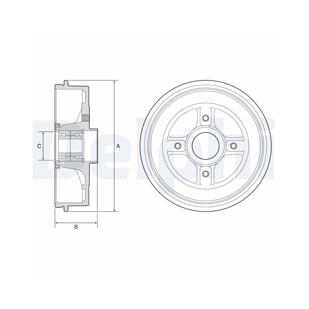 DELPHI BFR595 Bremstrommel f&uuml;r LADA RENAULT DACIA, Hinterachse