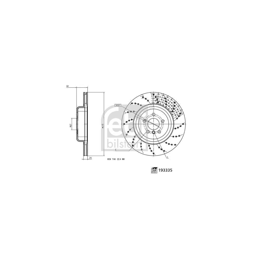FEBI BILSTEIN 193335 2 St&uuml;ck Bremsscheiben f&uuml;r BMW, Hinterachse rechts