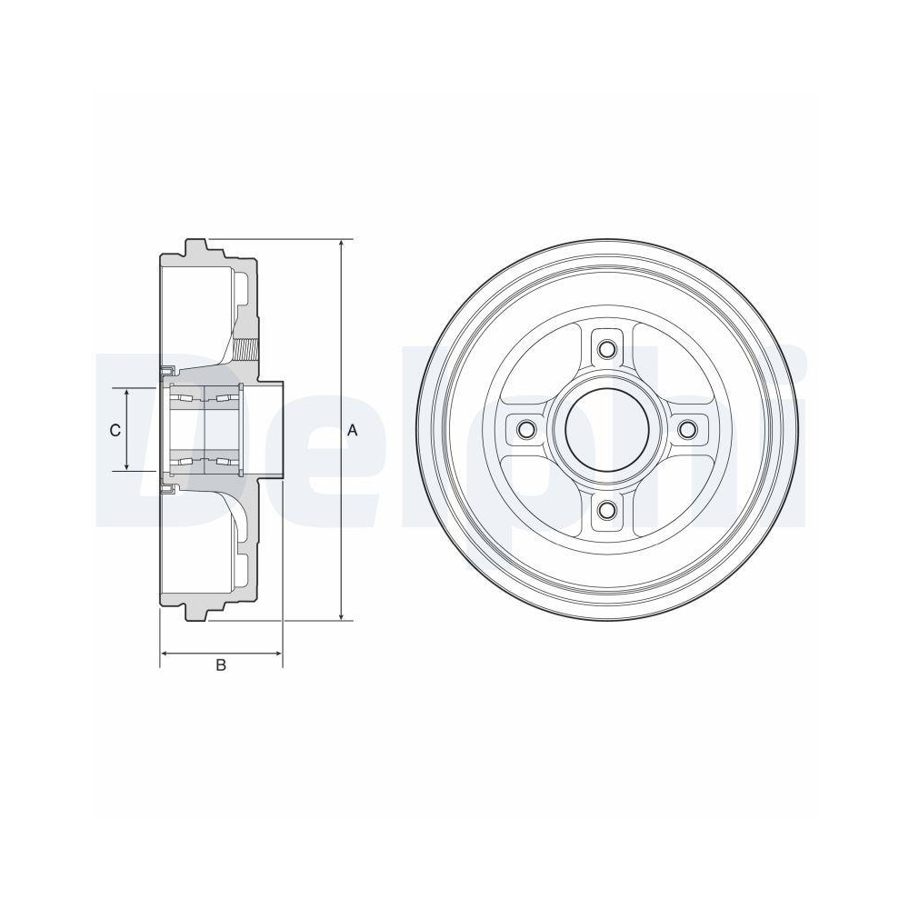 DELPHI BFR626 Bremstrommel für RENAULT, Hinterachse
