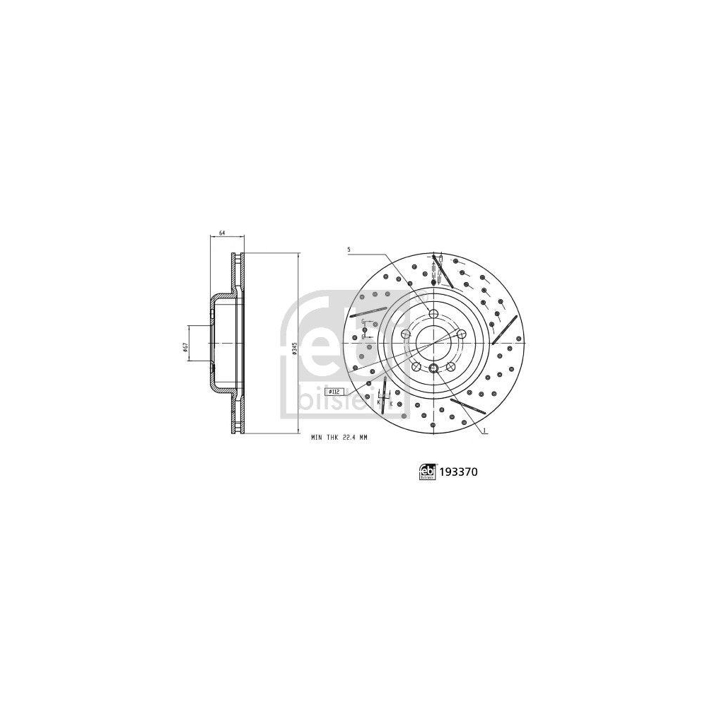 FEBI BILSTEIN 193370 2 St&uuml;ck Bremsscheiben f&uuml;r BMW, Hinterachse rechts
