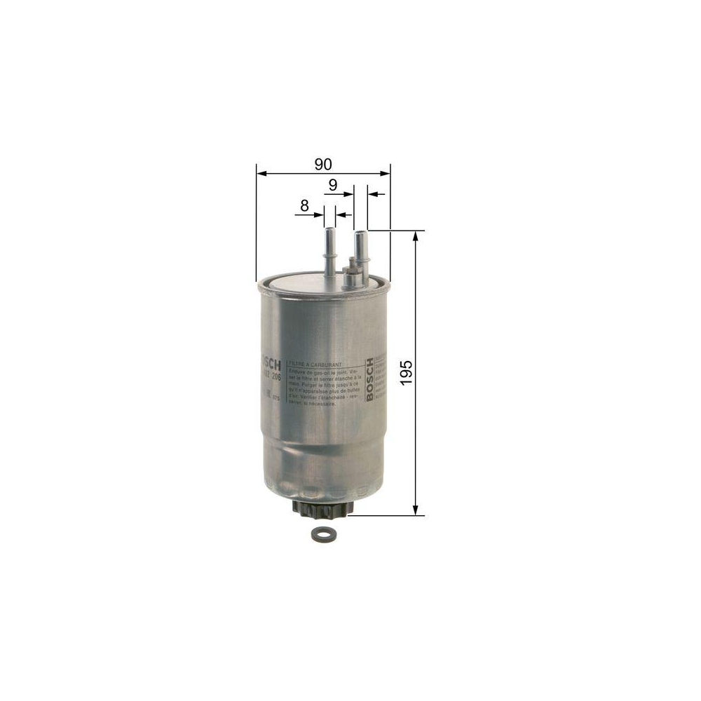Kraftstofffilter BOSCH F 026 402 206 f&uuml;r CITRO&Euml;N FIAT PEUGEOT
