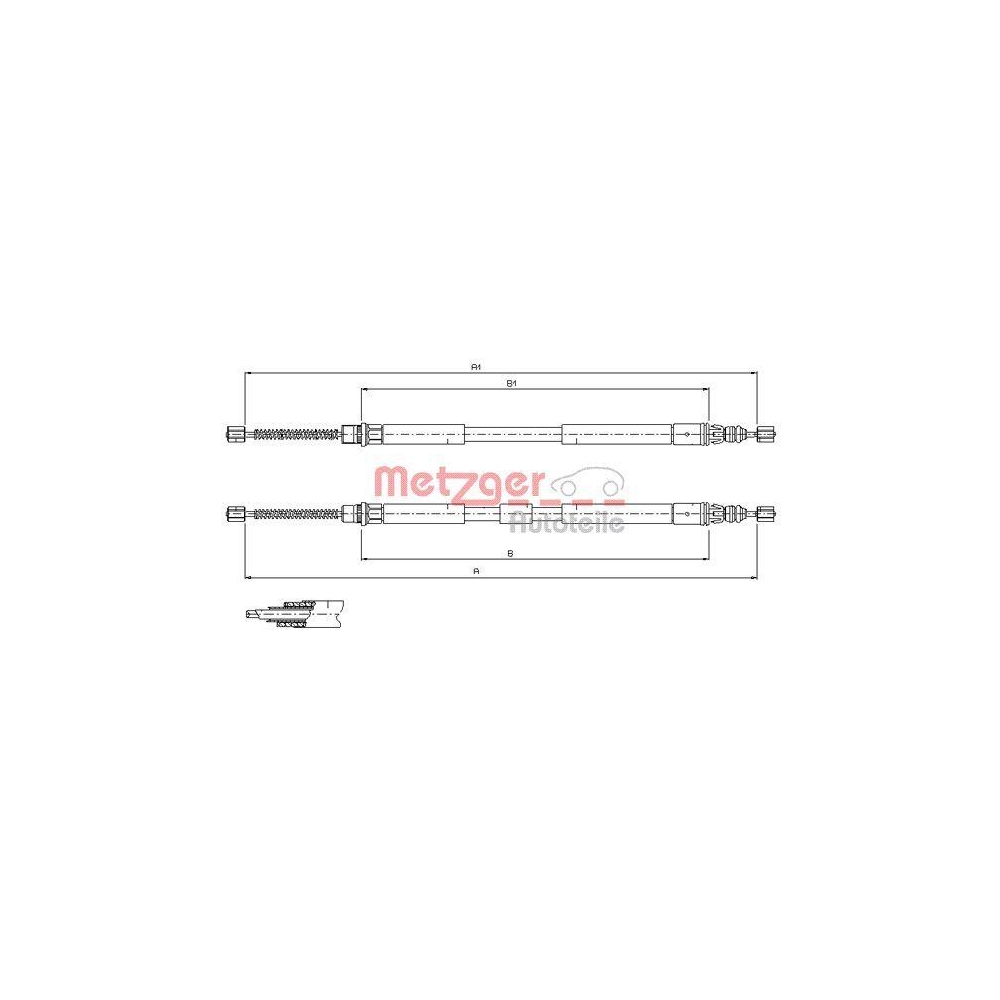 Seilzug, Feststellbremse METZGER 11.6796 f&uuml;r RENAULT, hinten links