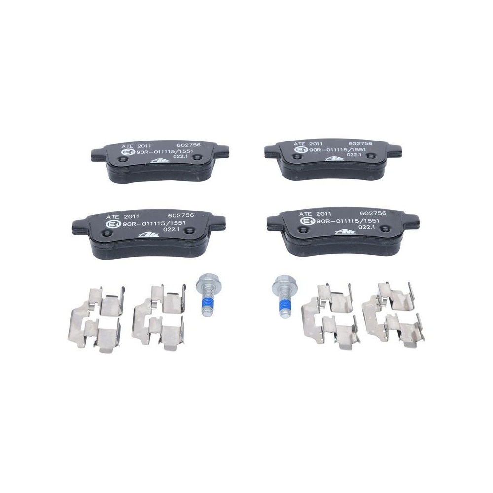 Bremsbelagsatz, Scheibenbremse ATE 13.0460-2756.2 f&uuml;r RENAULT, Hinterachse