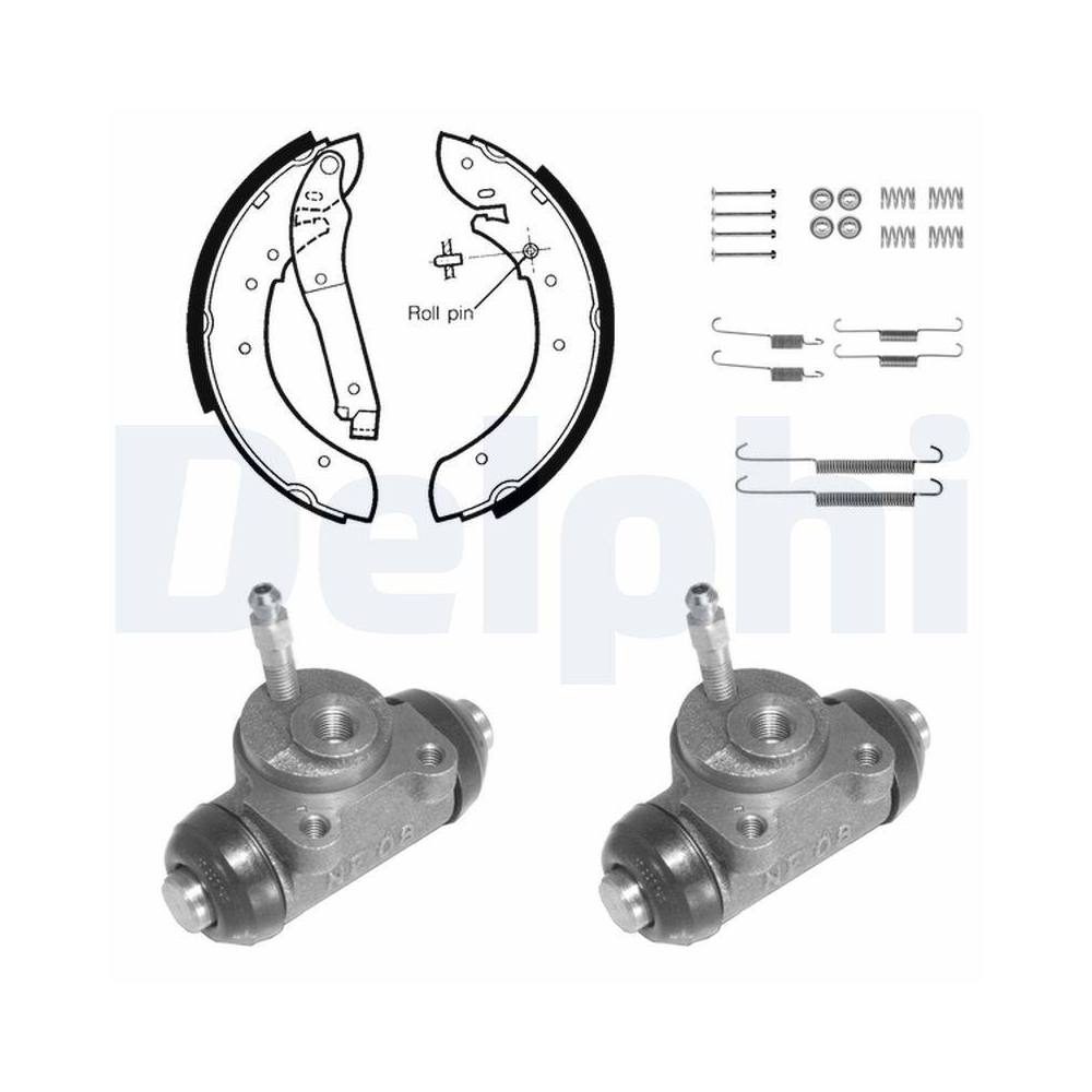 DELPHI 857 Bremsbackensatz f&uuml;r PEUGEOT, Hinterachse