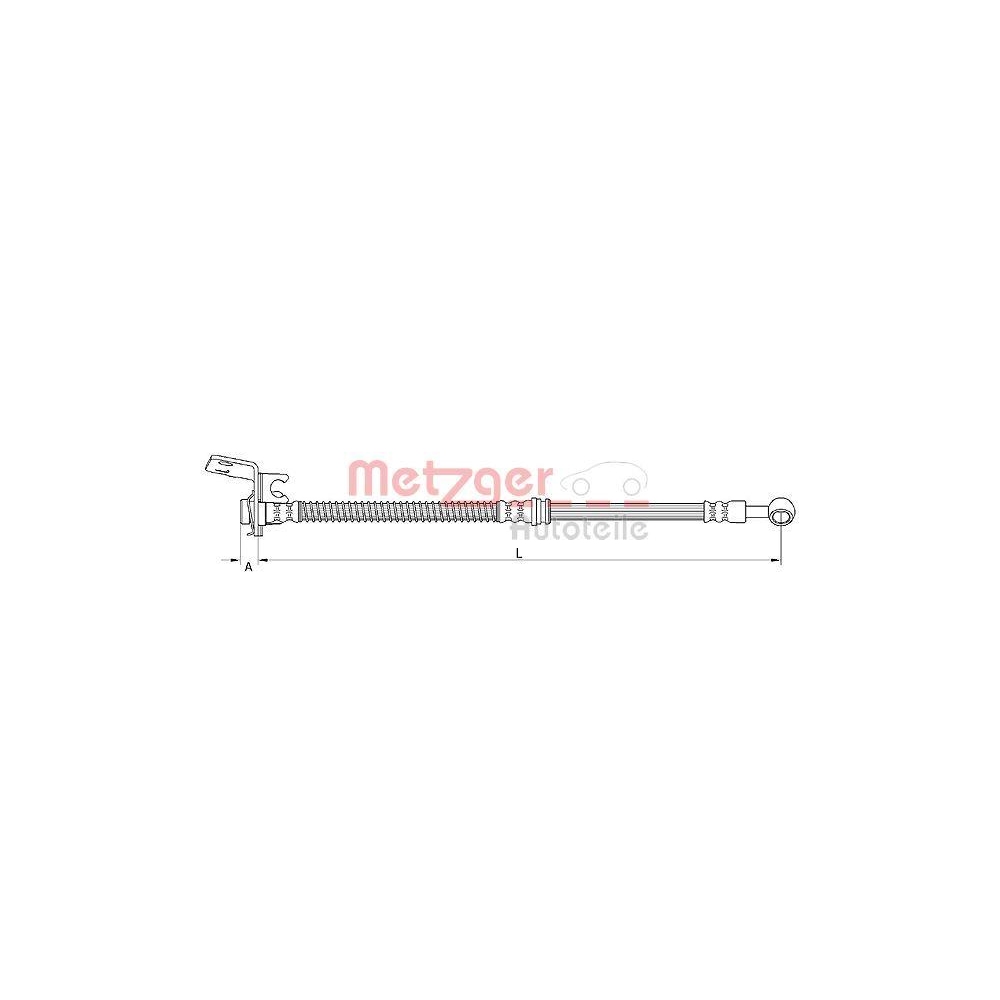 Bremsschlauch METZGER 4111048 f&uuml;r HYUNDAI, Hinterachse links