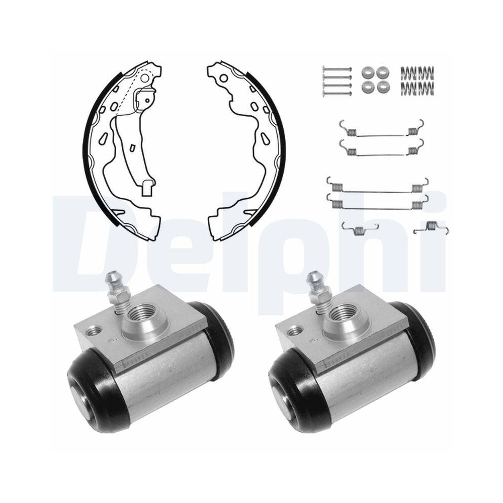 Bremsbackensatz DELPHI KP1114 für CITROËN PEUGEOT TOYOTA, Hinterachse