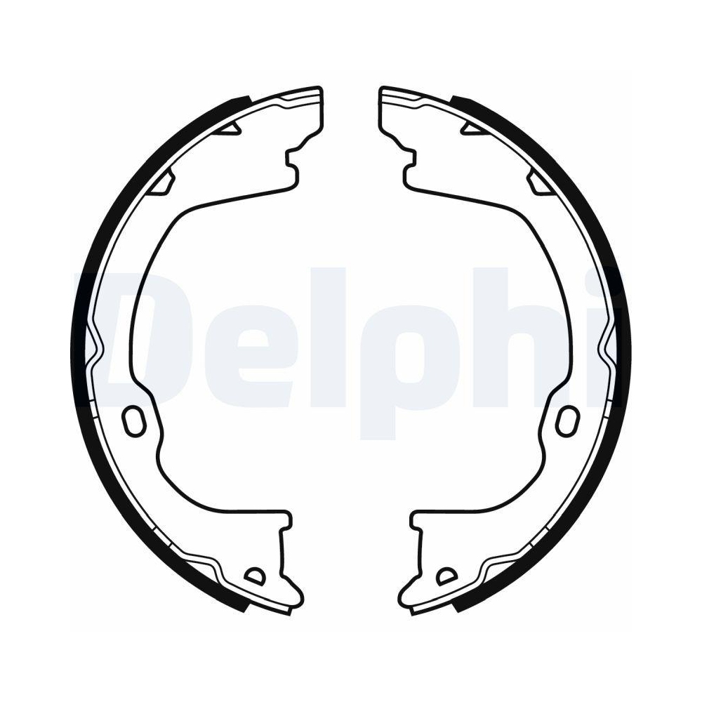 Bremsbackensatz, Feststellbremse DELPHI LS2055 für DODGE JEEP, Hinterachse