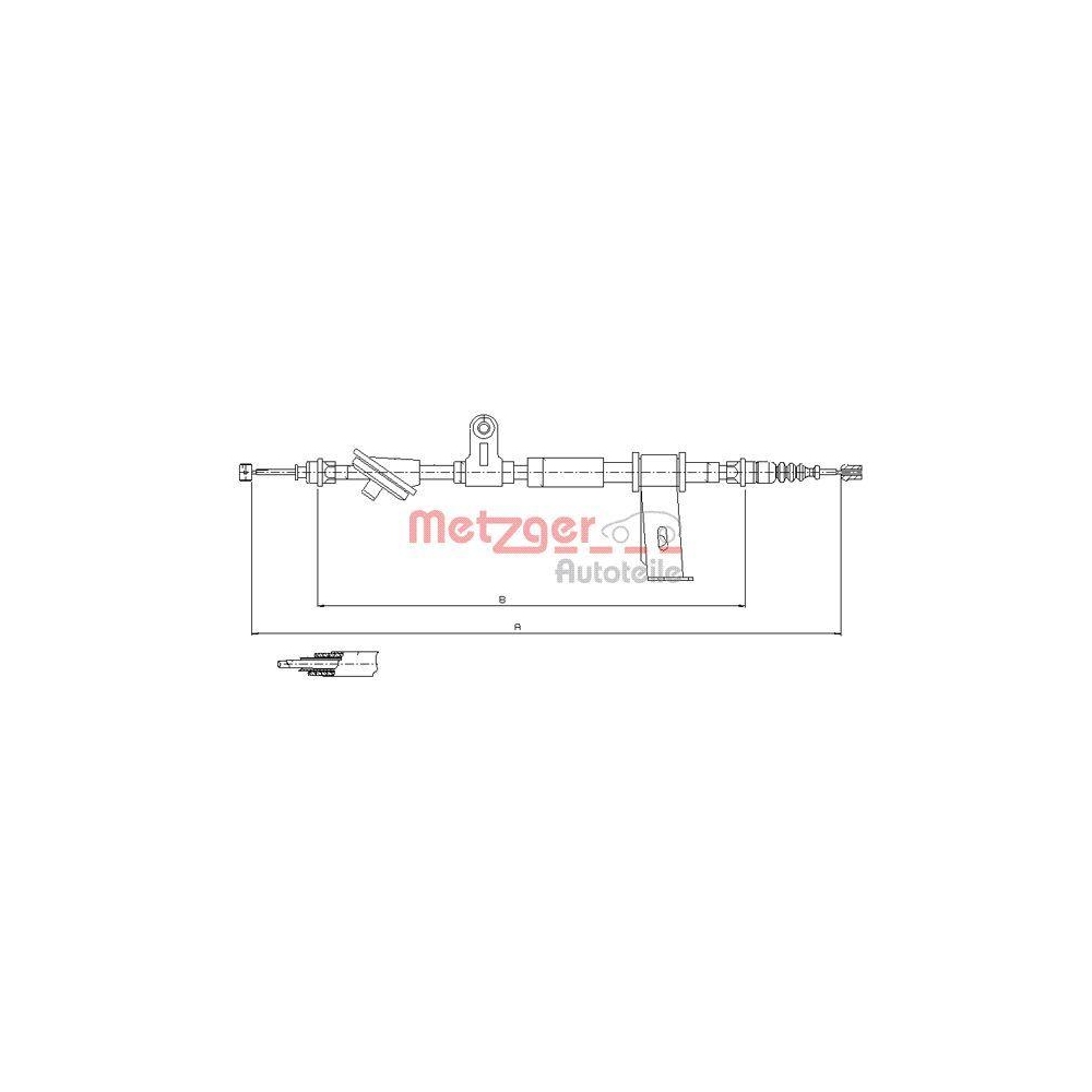 Seilzug, Feststellbremse METZGER 12.0102 f&uuml;r ALFA ROMEO, hinten links
