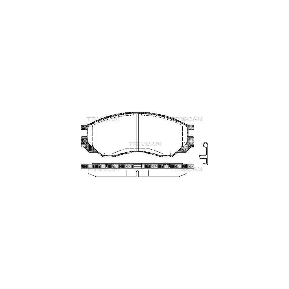 Bremsbelagsatz, Scheibenbremse TRISCAN 8110 42009 f&uuml;r MITSUBISHI, Vorderachse