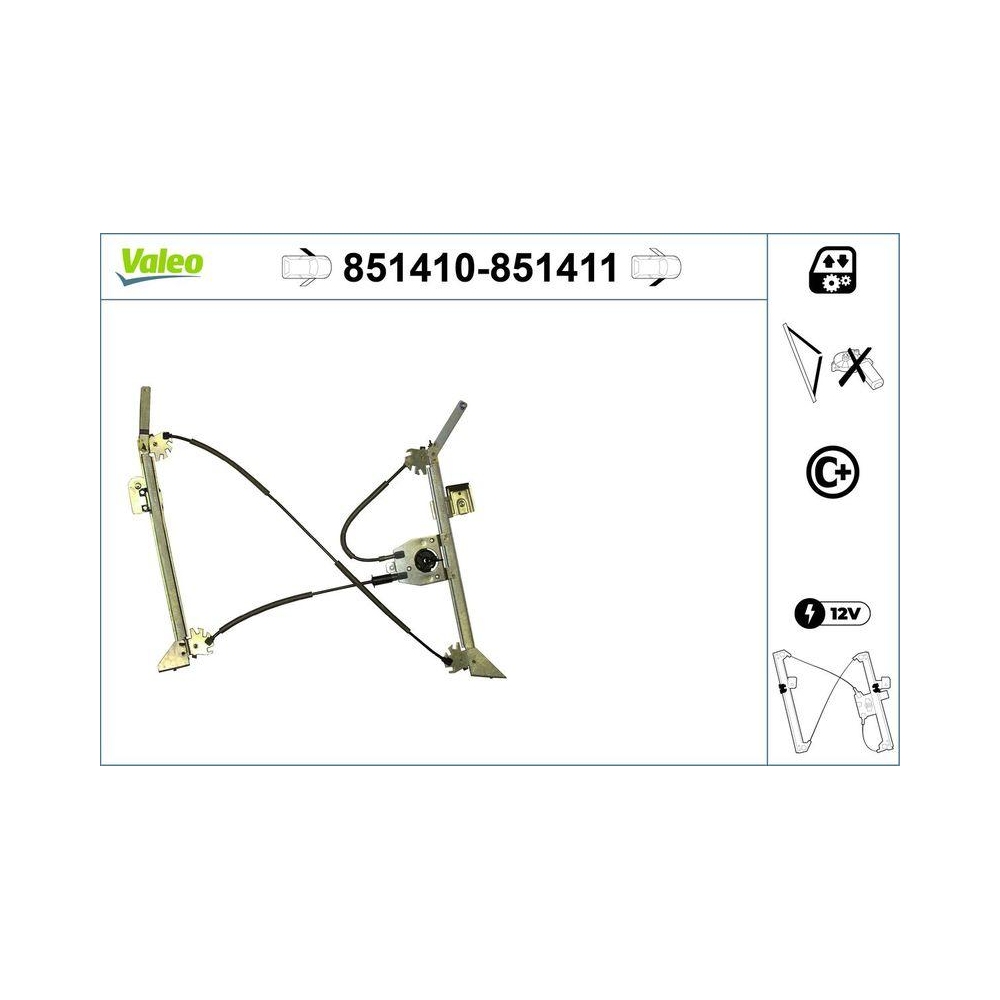 Fensterheber VALEO 851410 für RENAULT, vorne links