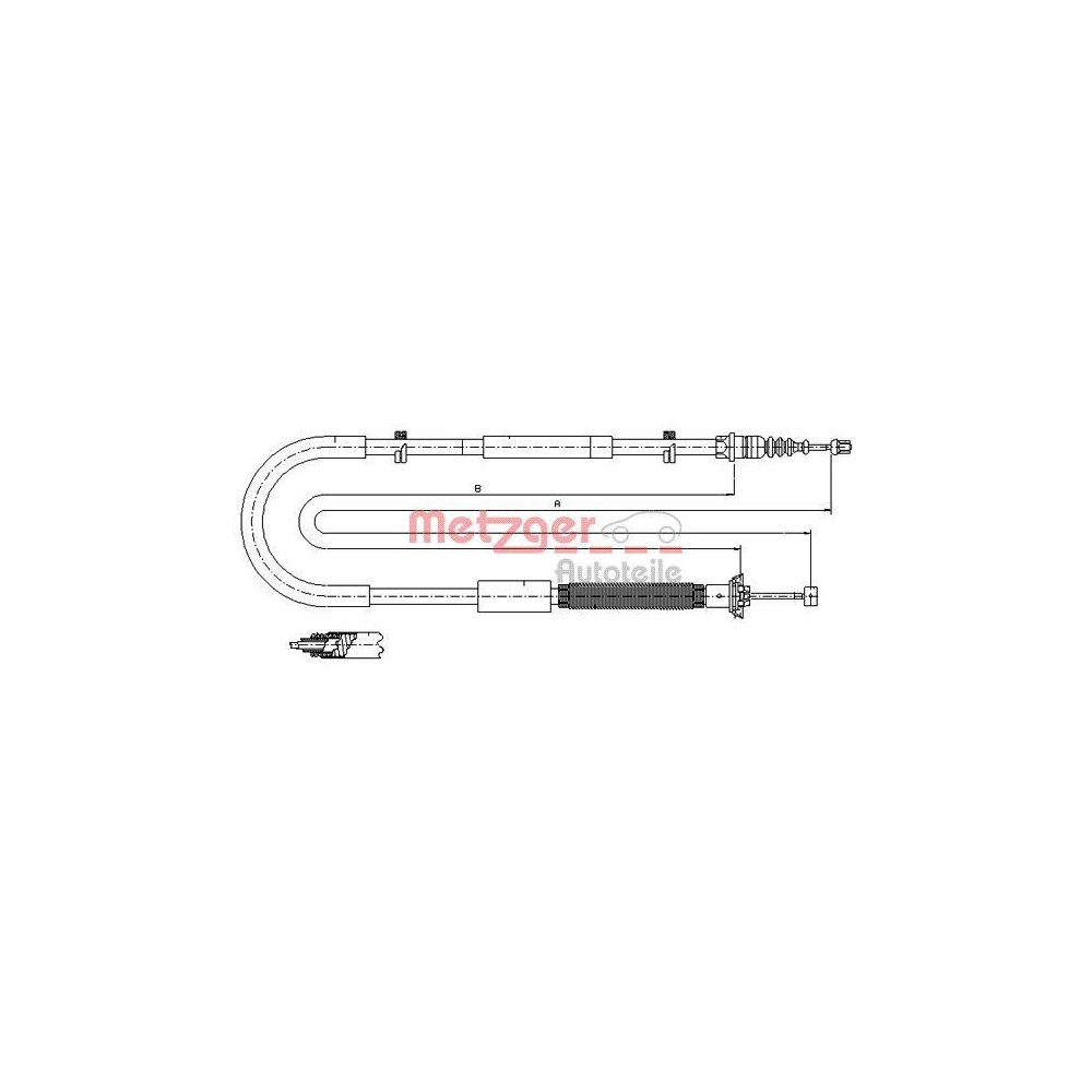 Seilzug, Feststellbremse METZGER 12.0703 f&uuml;r FIAT, hinten links