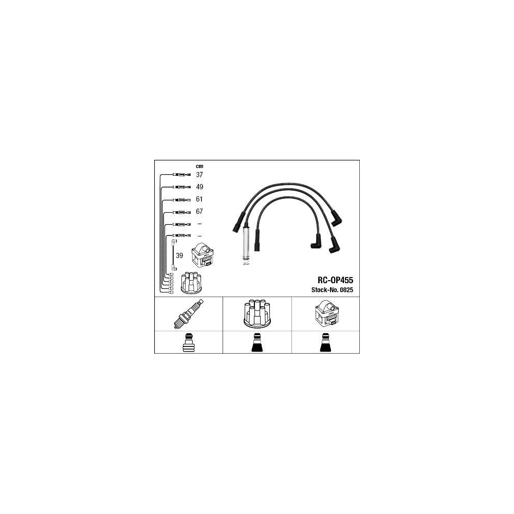Z&uuml;ndleitungssatz NGK 0825 f&uuml;r OPEL GENERAL MOTORS