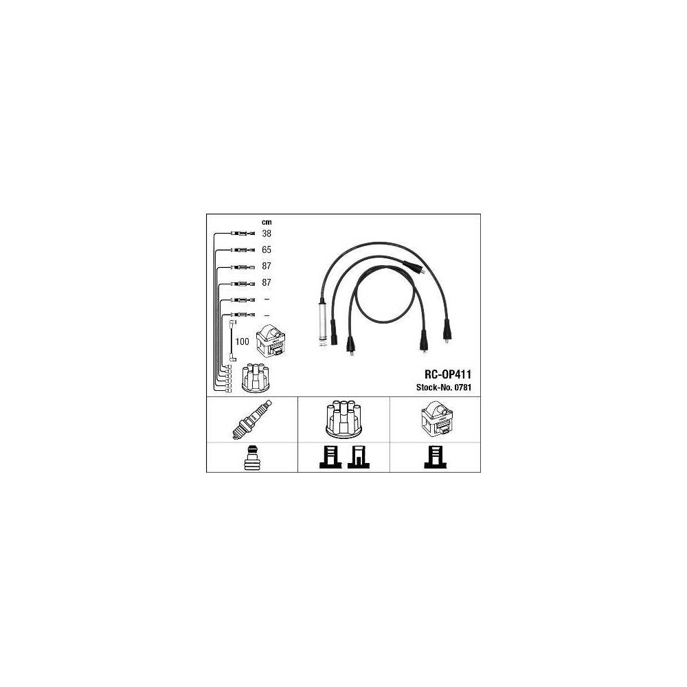 Z&uuml;ndleitungssatz NGK 0781 f&uuml;r OPEL, f&uuml;r Fahrzeuge mit Z&uuml;ndverteiler