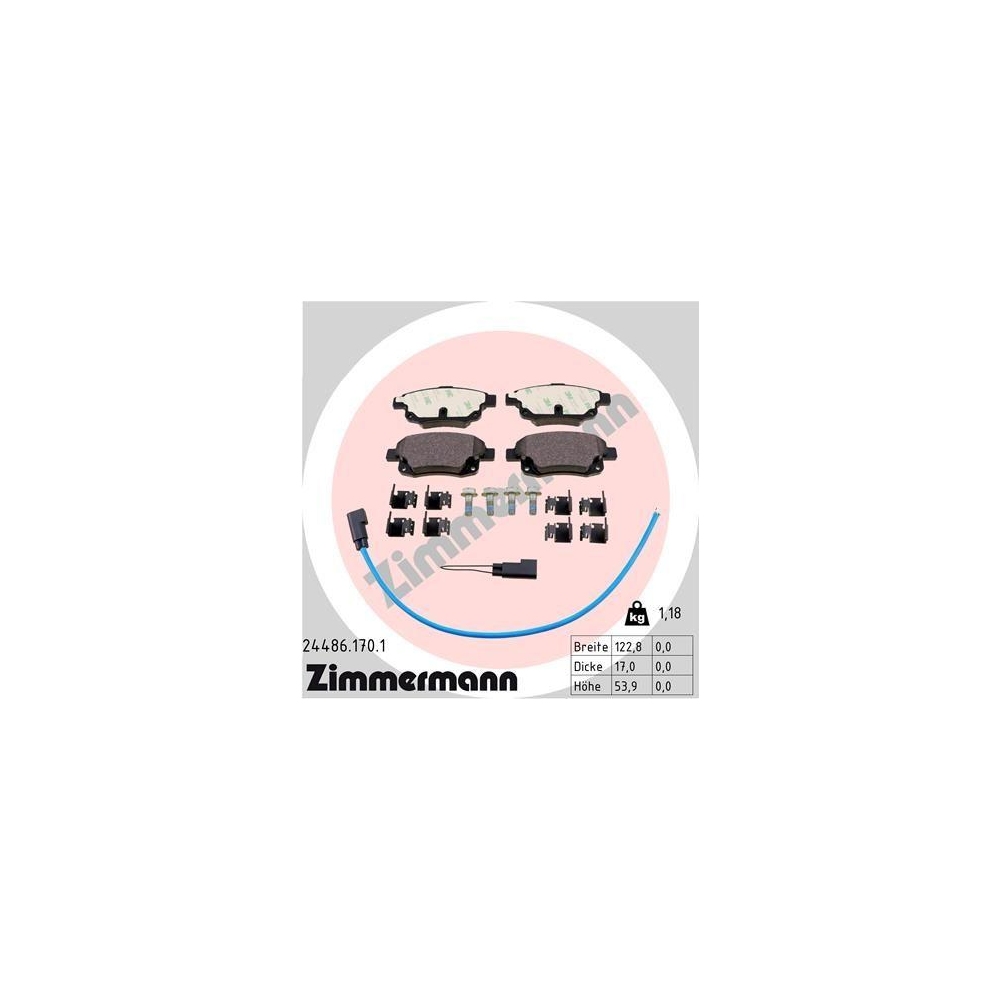Bremsbelagsatz, Scheibenbremse ZIMMERMANN 24486.170.1 f&uuml;r FORD, Hinterachse