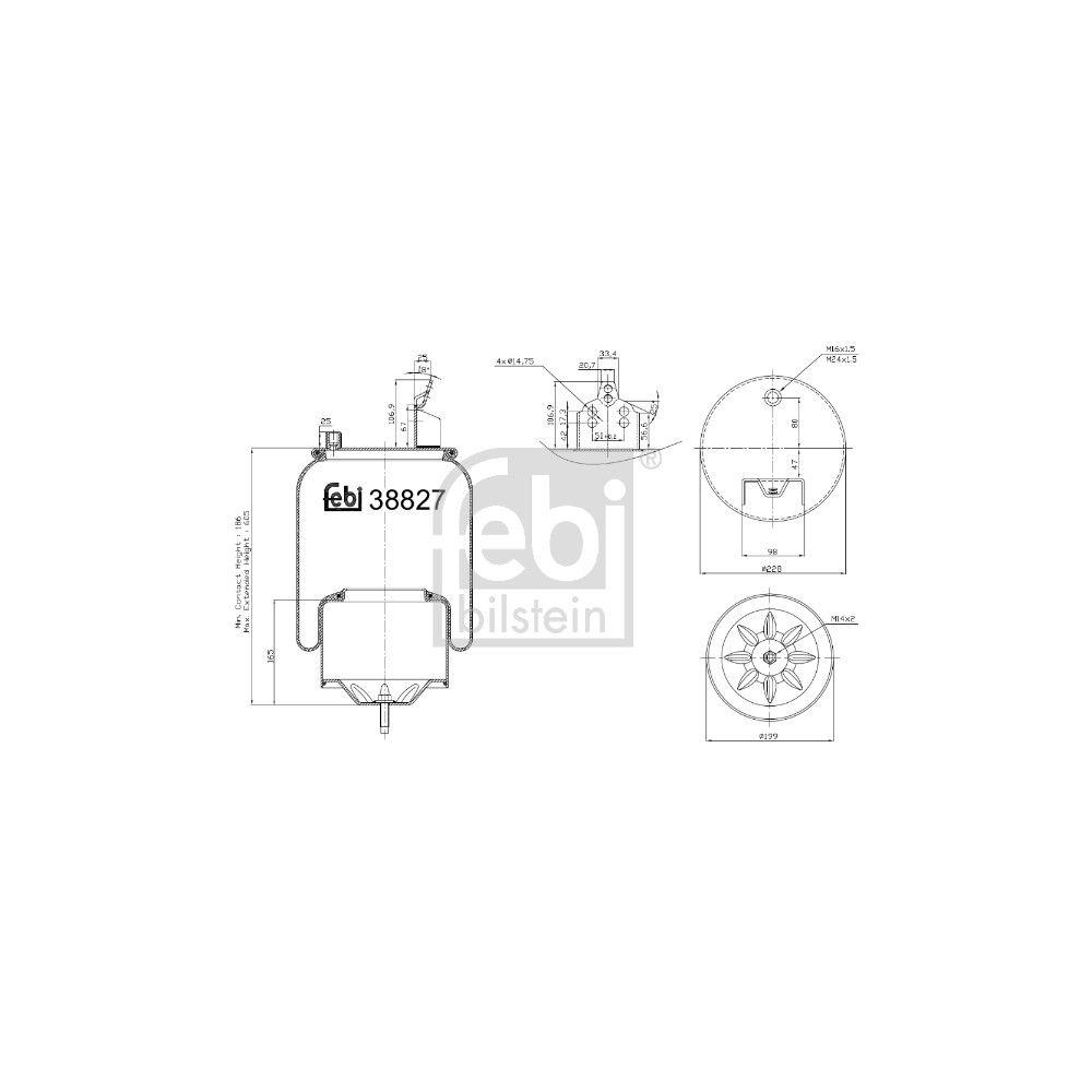 FEBI BILSTEIN Federbalg, Luftfederung 38827 f&uuml;r VOLVO RENAULT TRUCKS
