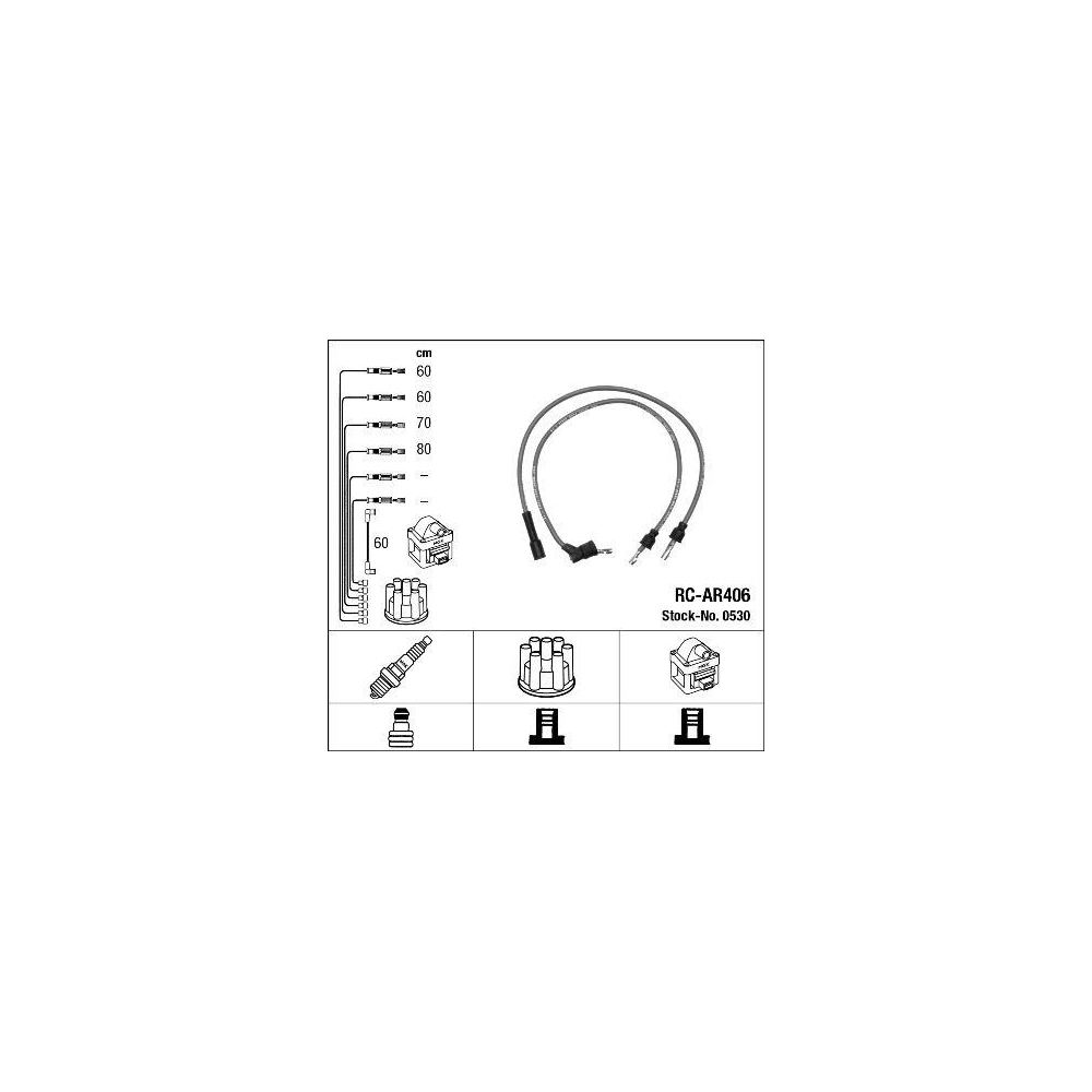 Zündleitungssatz NGK 0530 für ALFA ROMEO FIAT LANCIA FERRARI MASERATI ABARTH