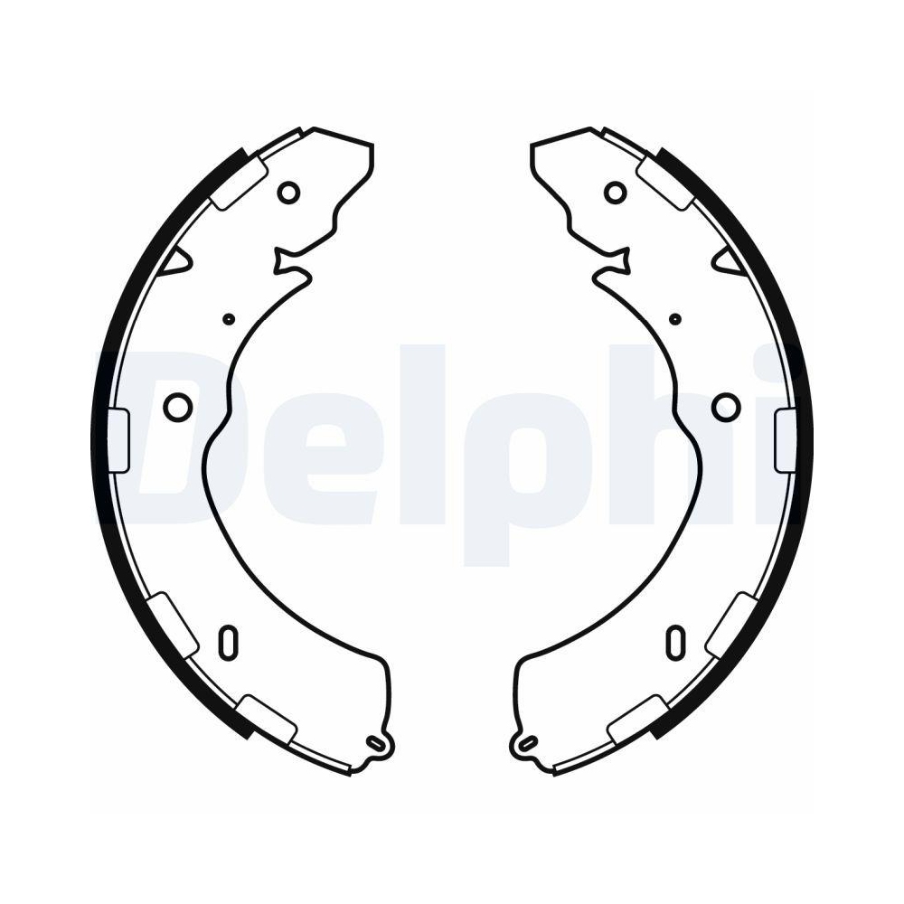 DELPHI LS2064 Bremsbackensatz f&uuml;r FIAT ISUZU MITSUBISHI, Hinterachse