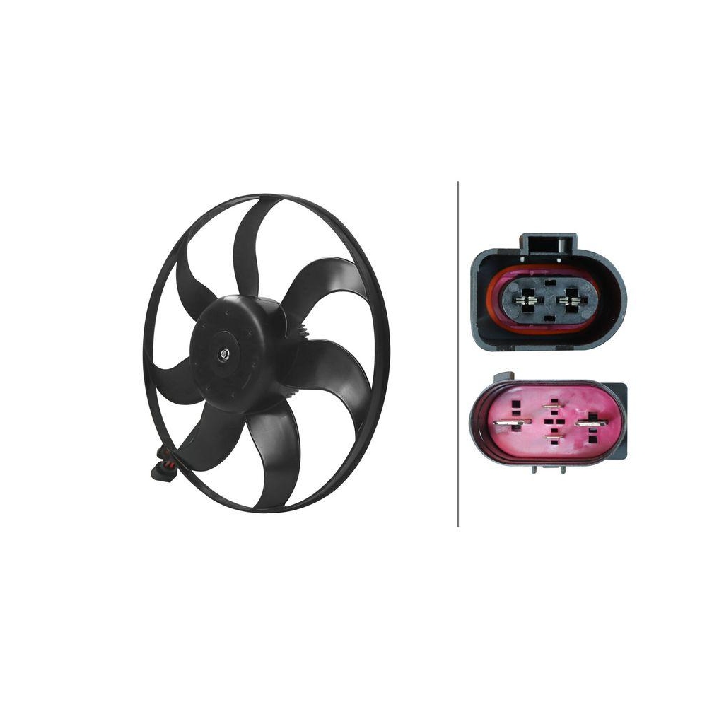 HELLA Lüfter, Motorkühlung 8EW 366 420-131 für AUDI VW, links