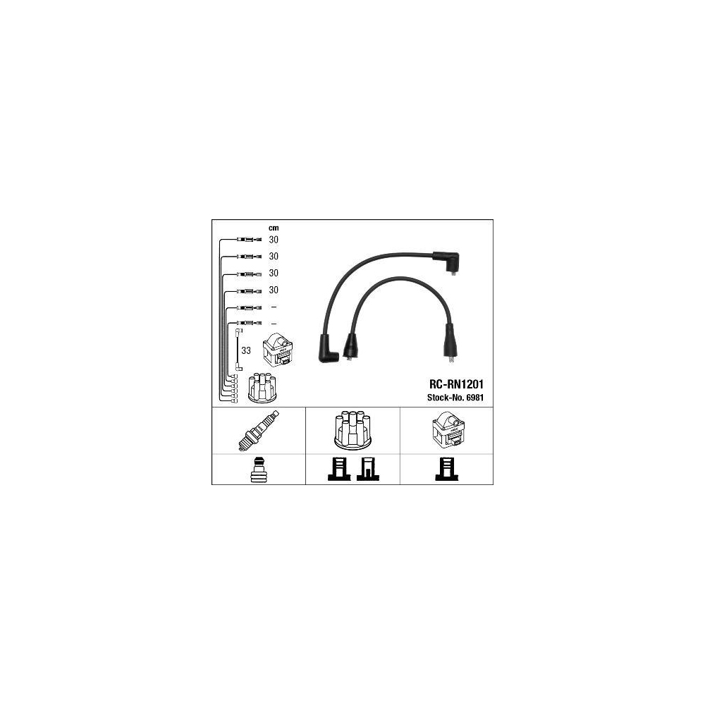 Z&uuml;ndleitungssatz NGK 6981 f&uuml;r RENAULT DACIA, f&uuml;r Fahrzeuge mit Z&uuml;ndverteiler