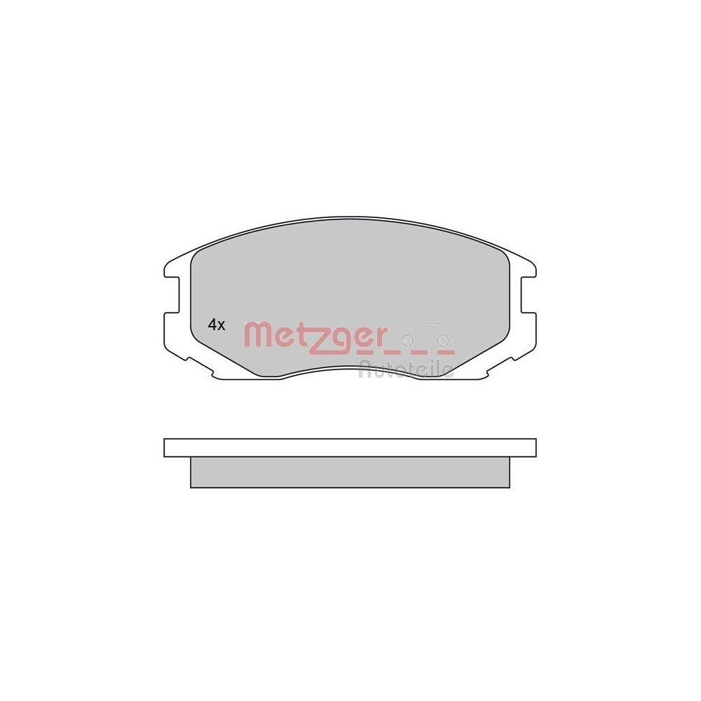 Bremsbelagsatz, Scheibenbremse METZGER 1170294 f&uuml;r MITSUBISHI, Vorderachse