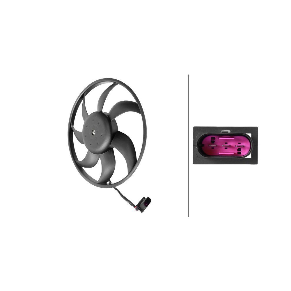 HELLA Lüfter, Motorkühlung 8EW 366 420-231 für AUDI SEAT SKODA VW CUPRA, links