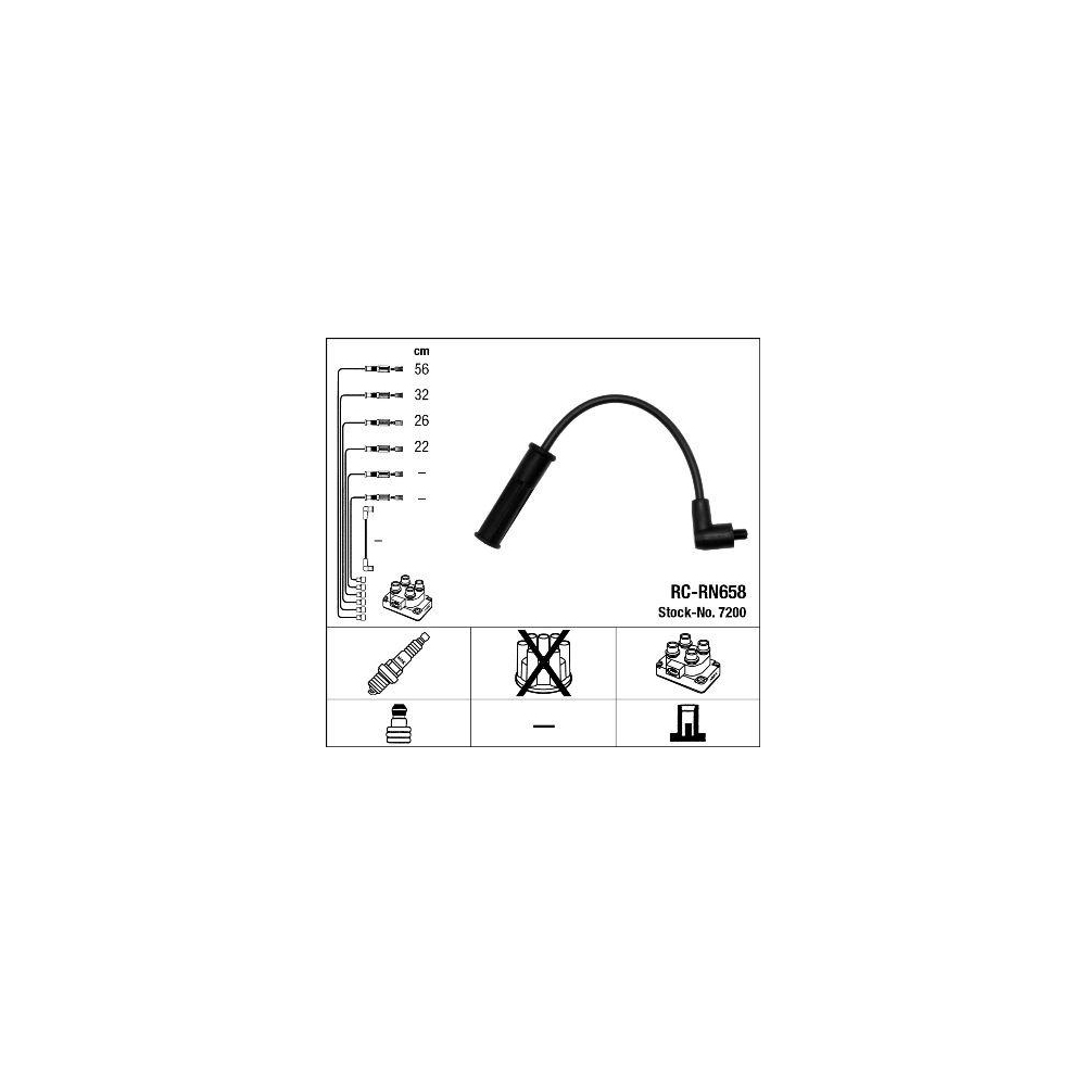 Z&uuml;ndleitungssatz NGK 7200 f&uuml;r RENAULT DACIA