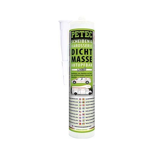 PETEC 3x 83290 Scheiben & Karosseriedichtmasse Wei&szlig; 310 ml Butyl Dichtmasse