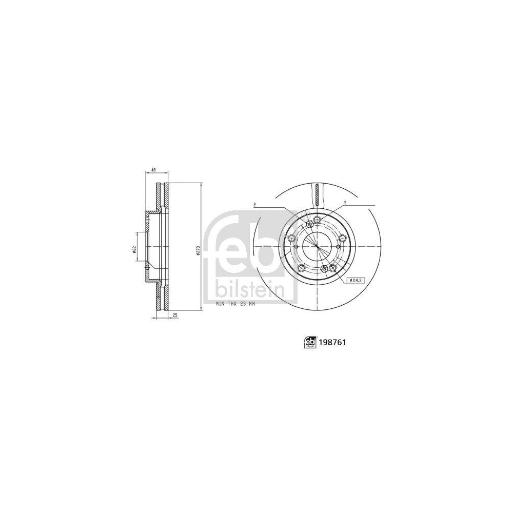 FEBI BILSTEIN 198761 2 St&uuml;ck Bremsscheiben f&uuml;r BYD, Vorderachse