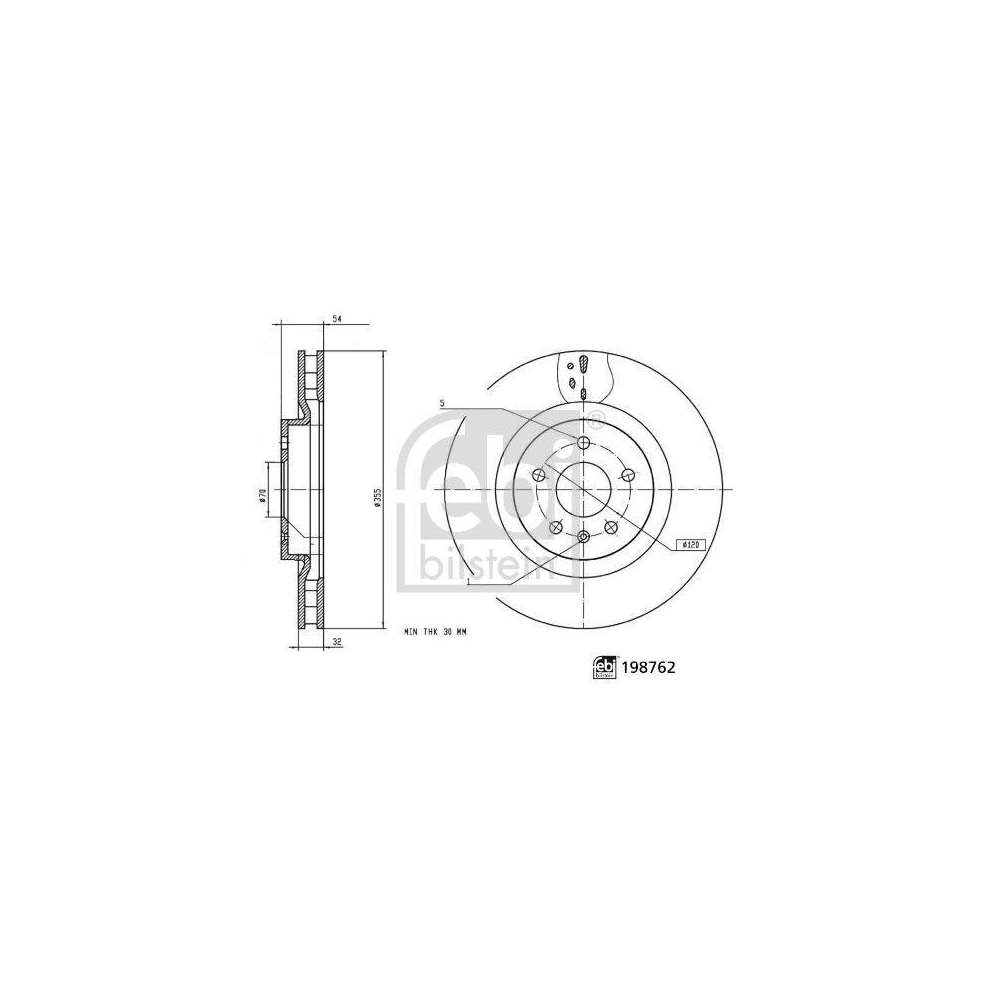 FEBI BILSTEIN 198762 2 St&uuml;ck Bremsscheiben f&uuml;r NIO, Vorderachse