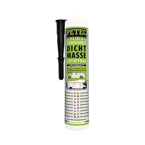 PETEC 3x 83300 Scheiben & Karosseriedichtmasse Schwarz 310 ml Butyl Dichtmasse