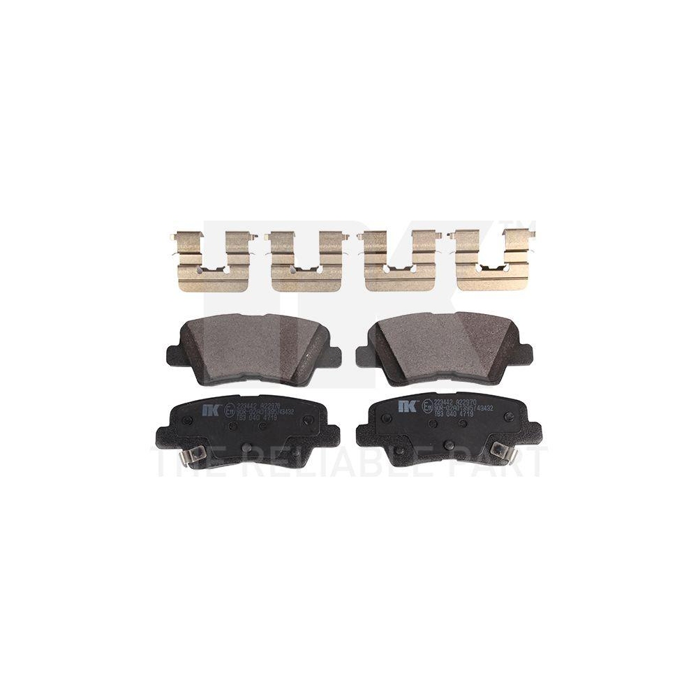Bremsbelagsatz, Scheibenbremse NK 223442 f&uuml;r HYUNDAI KIA, Hinterachse