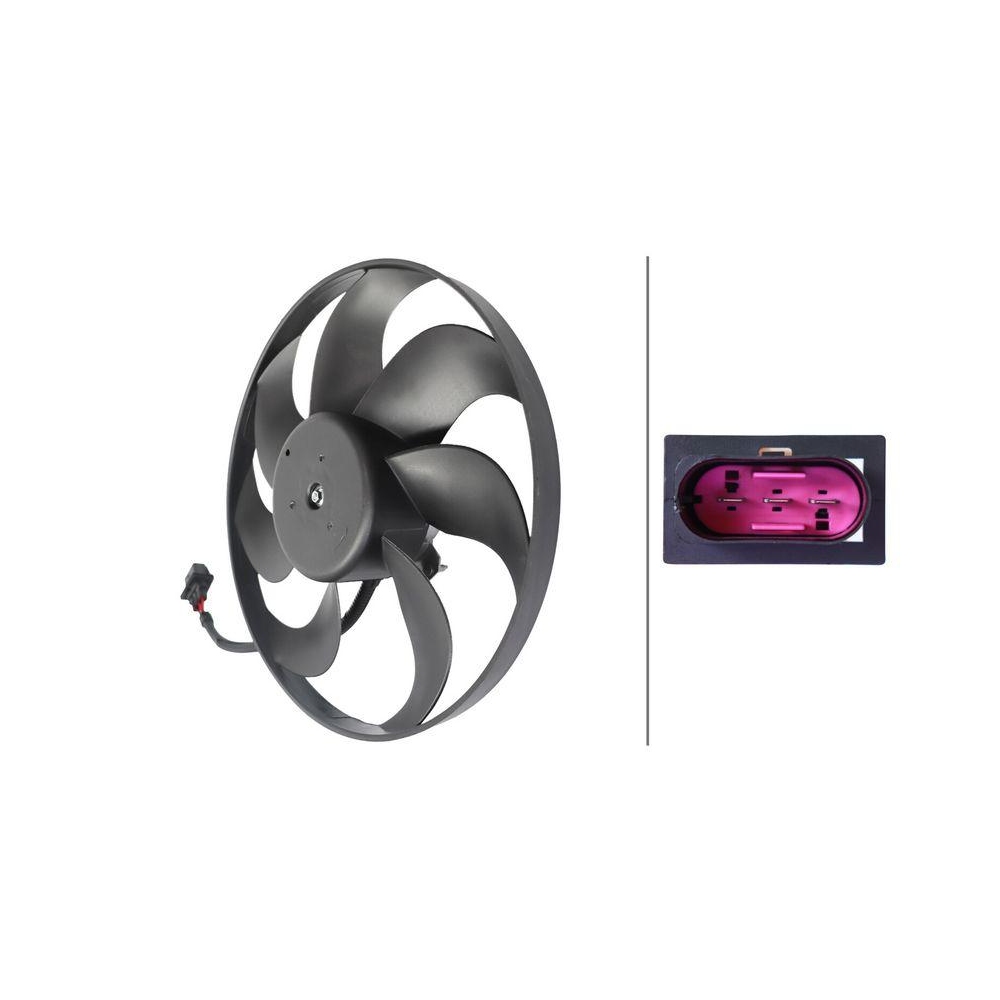 HELLA Lüfter, Motorkühlung 8EW 366 420-311 für AUDI SEAT SKODA VW CUPRA, links