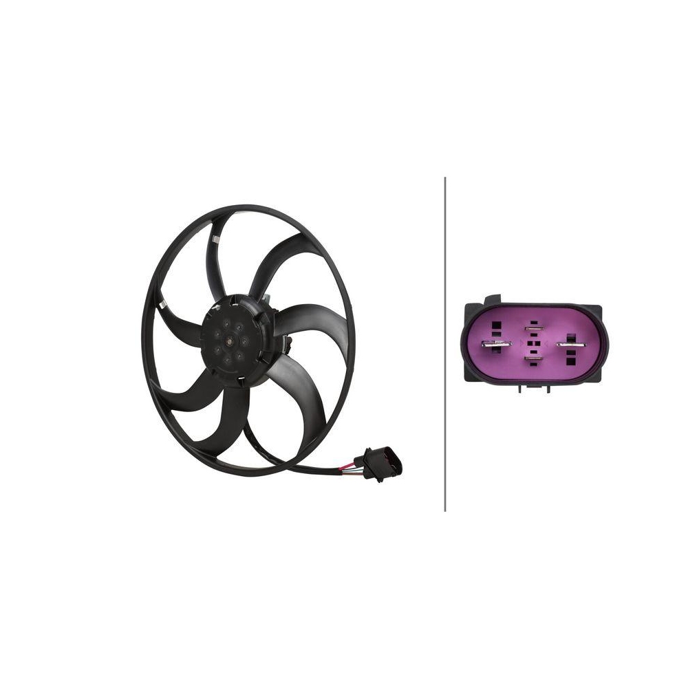 HELLA Lüfter, Motorkühlung 8EW 366 420-341 für AUDI SEAT SKODA VW CUPRA, links