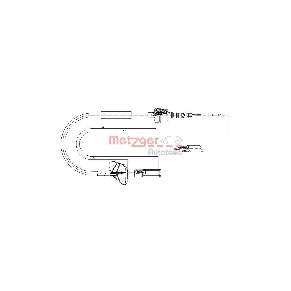 Seilzug, Kupplungsbet&auml;tigung METZGER 12.7201 f&uuml;r FIAT FORD