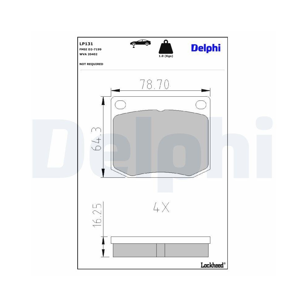 DELPHI LP131 Bremsbelagsatz, Scheibenbremse f&uuml;r SAAB, Hinterachse, Vorderachse