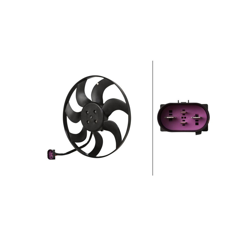 HELLA Lüfter, Motorkühlung 8EW 366 420-421 für AUDI SEAT SKODA VW, links