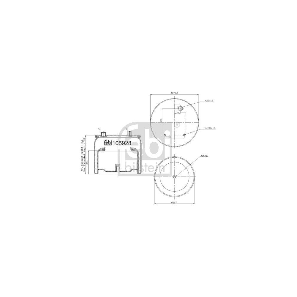 FEBI BILSTEIN Federbalg, Luftfederung 105928 für DAF, Hinterachse
