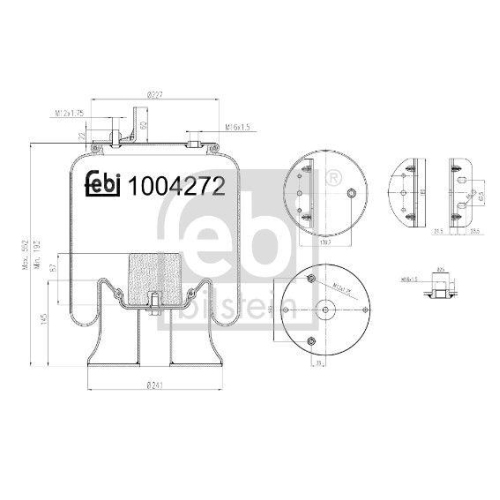 FEBI BILSTEIN 1004272 Federbalg, Luftfederung f&uuml;r IVECO HENDRICKSON