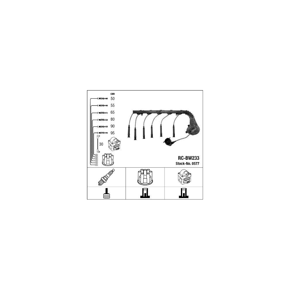 Z&uuml;ndleitungssatz NGK 0577 f&uuml;r BMW MINI, f&uuml;r Fahrzeuge mit Z&uuml;ndverteiler